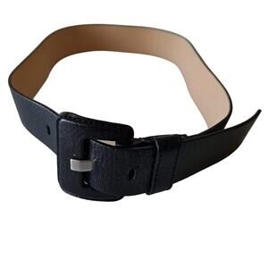 Banana Republic Black Genuine Leather Waist Belt Made in Italy Womens Size Small